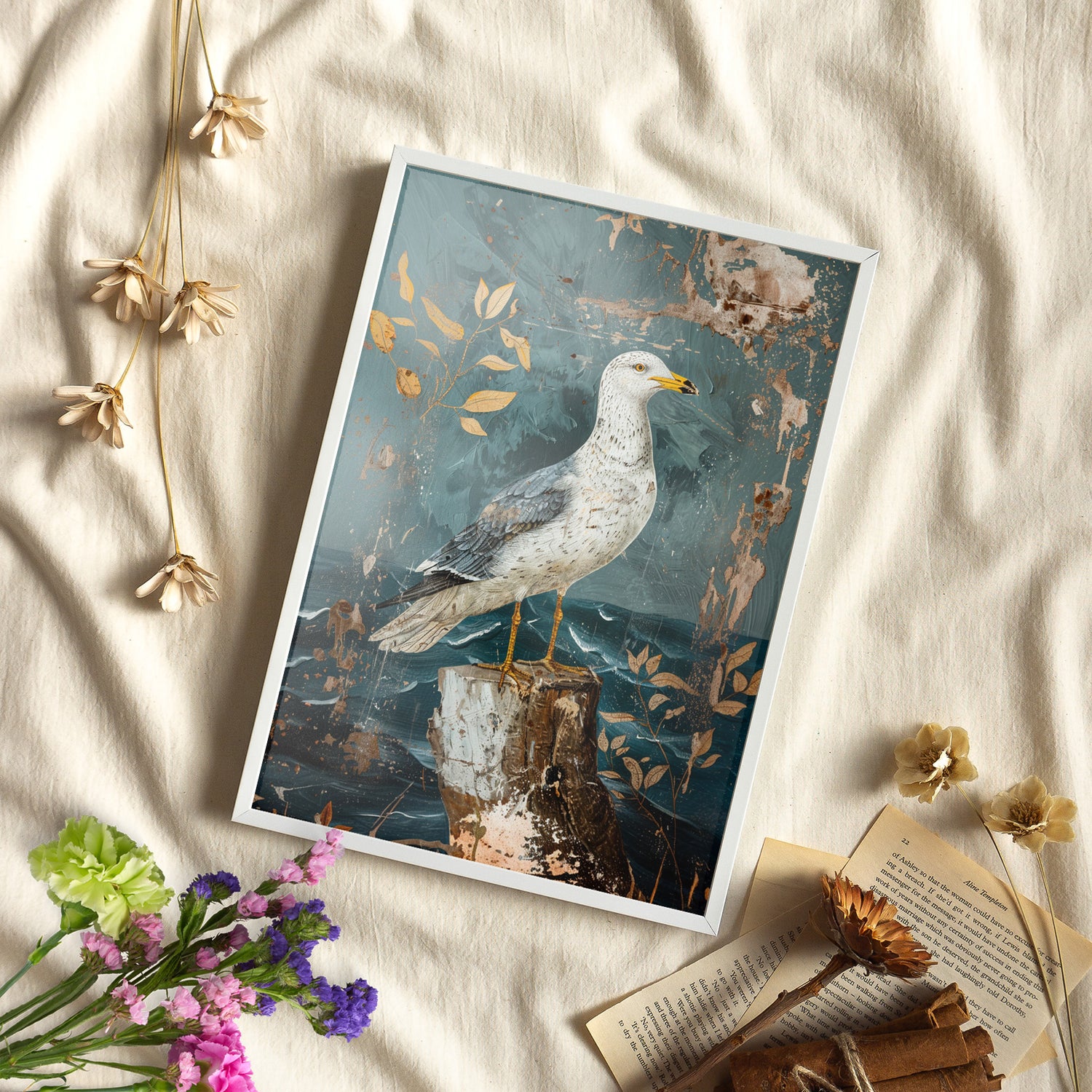 Framed Paper Print - Seagull’s Ocean Perch