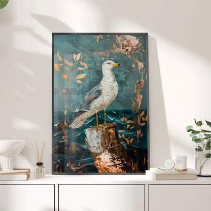 Framed Paper Print - Seagull’s Ocean Perch