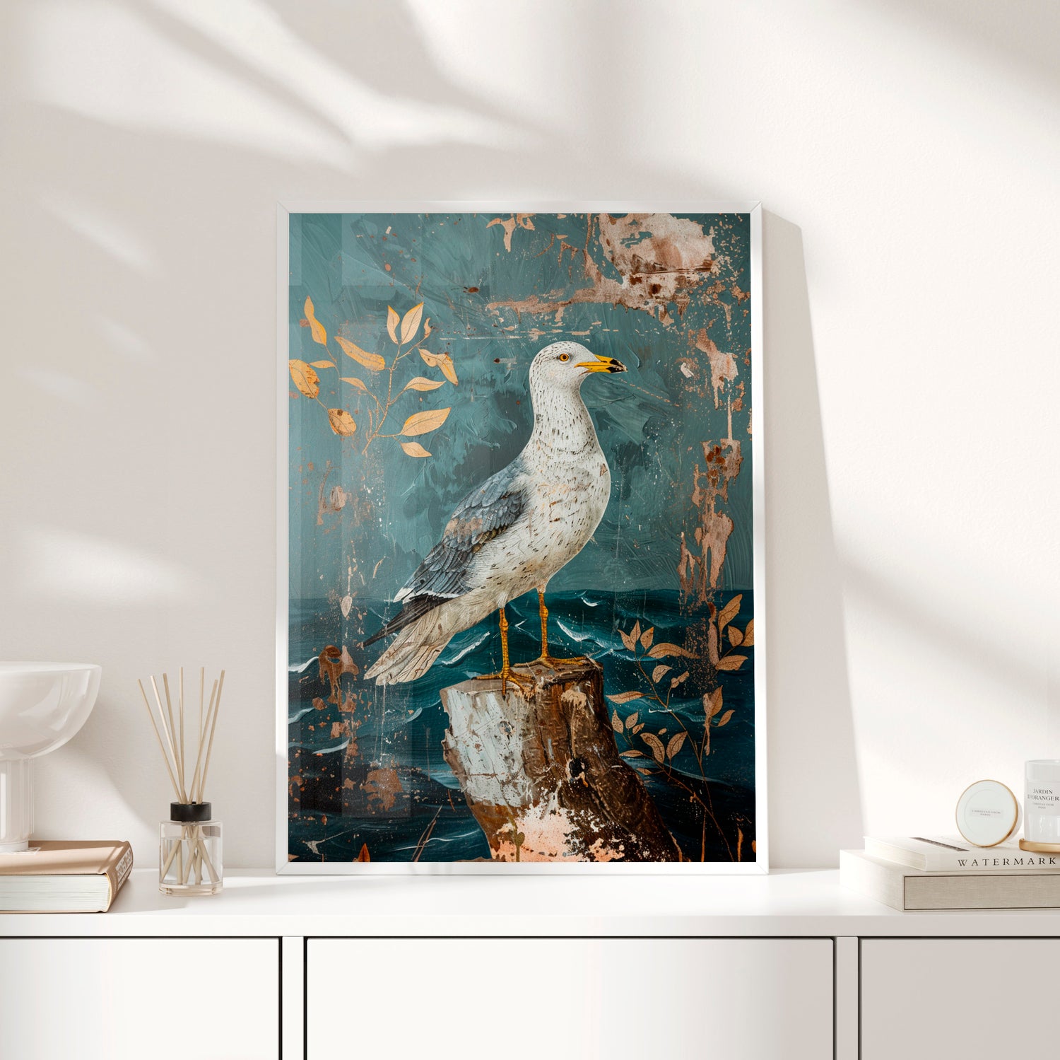 Framed Paper Print - Seagull’s Ocean Perch