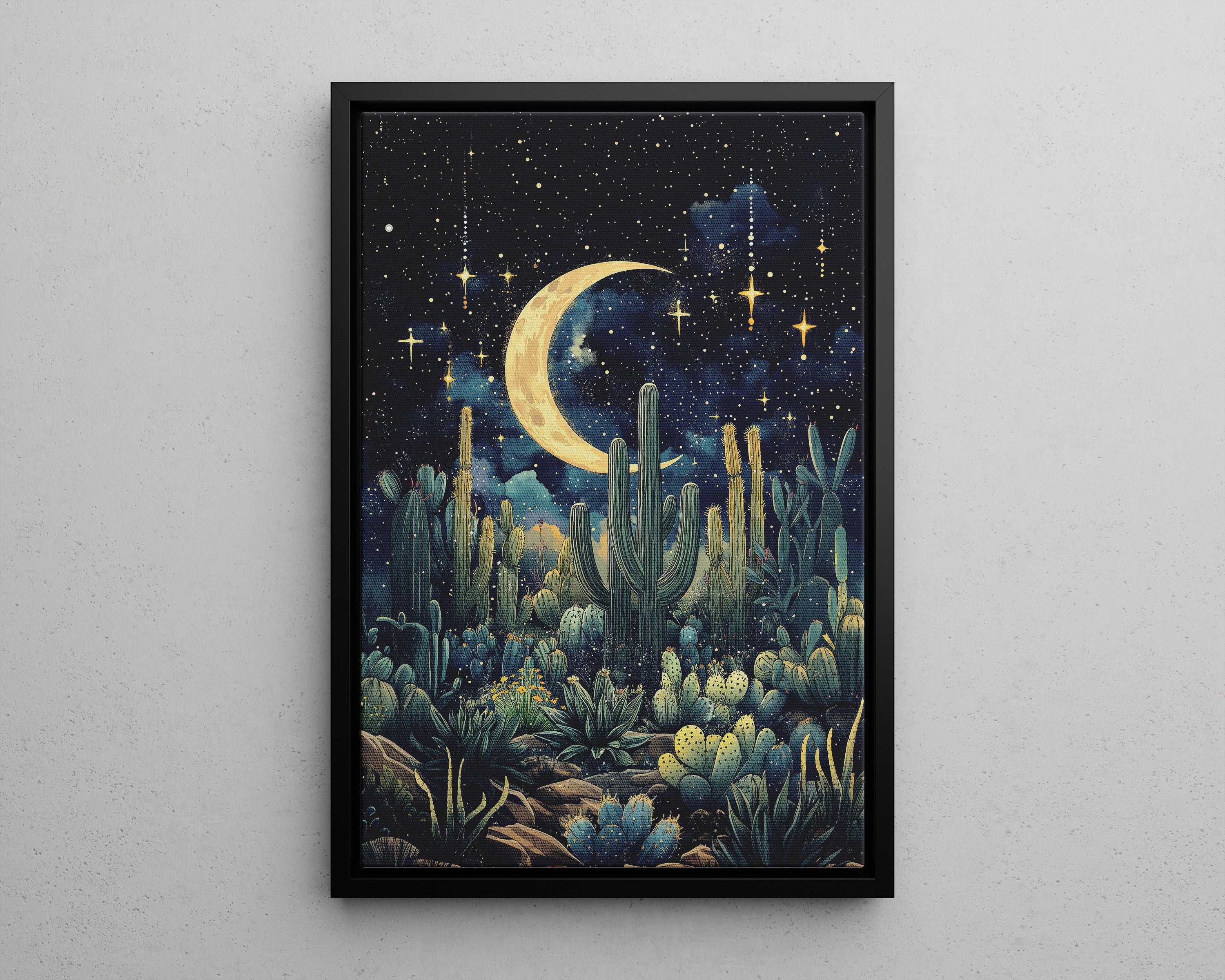 Framed Canvas - Dreamy Desert Night