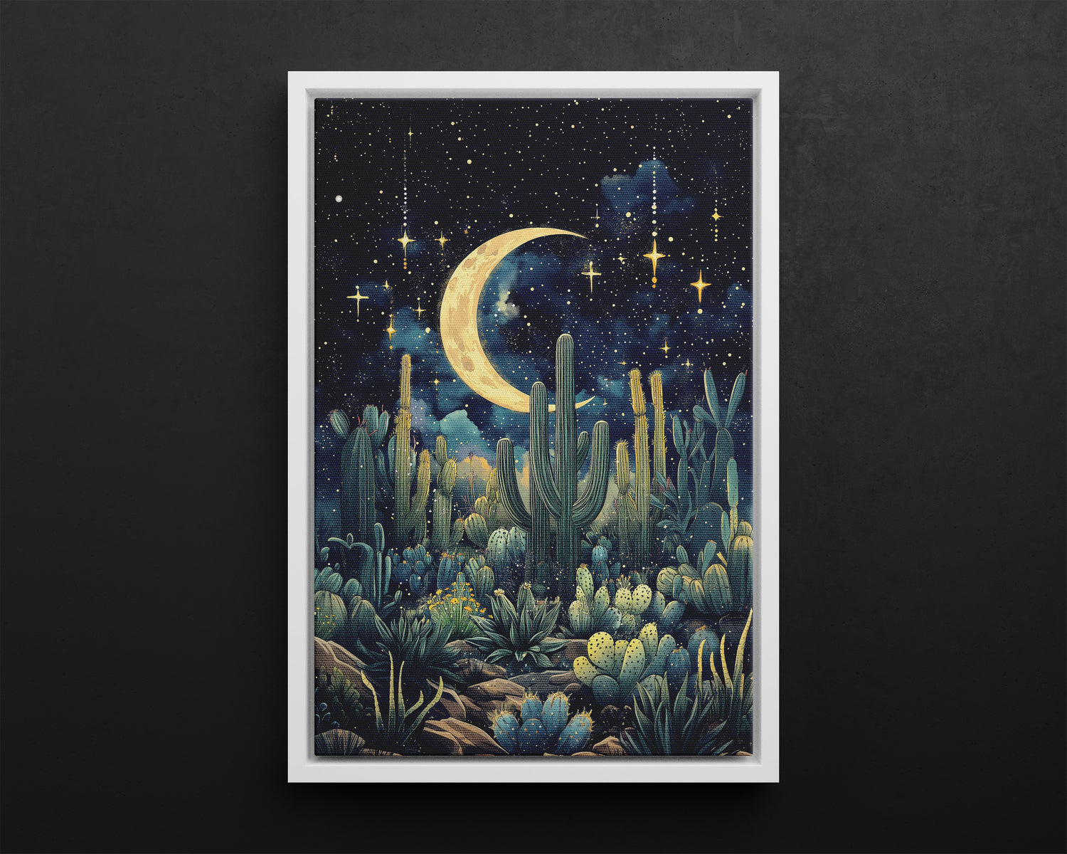 Framed Canvas - Dreamy Desert Night