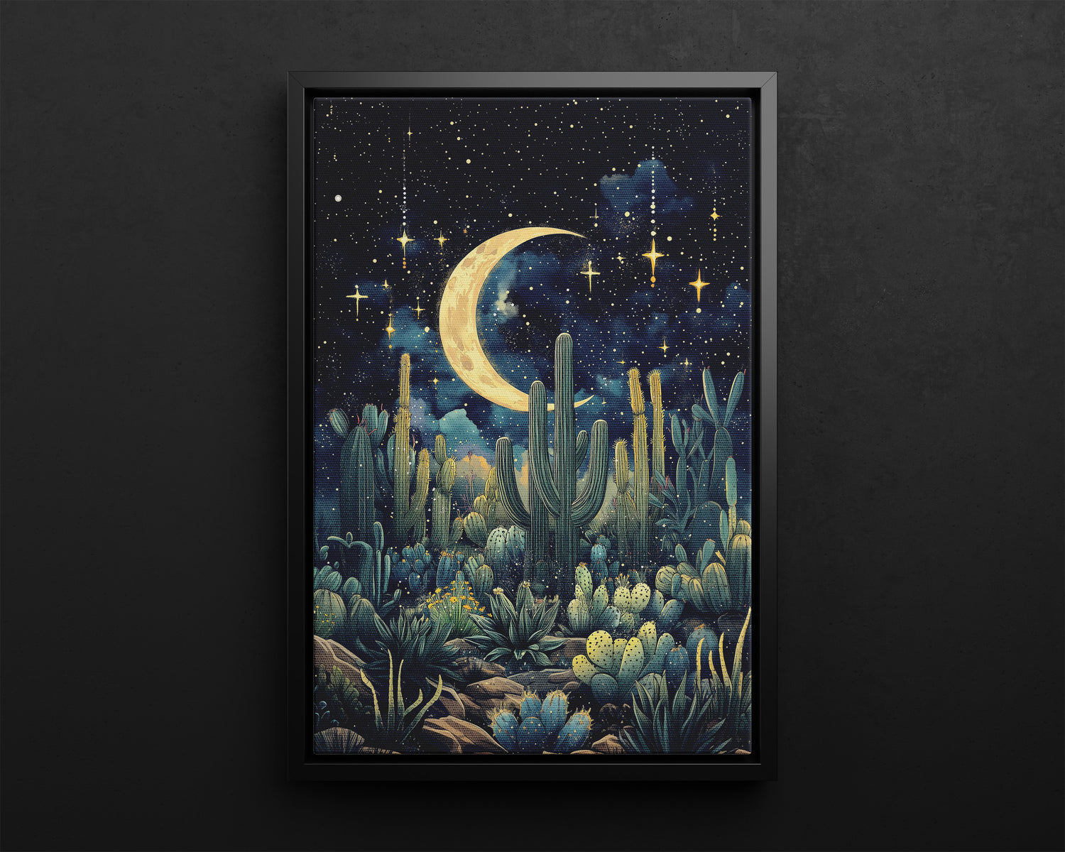 Framed Canvas - Dreamy Desert Night