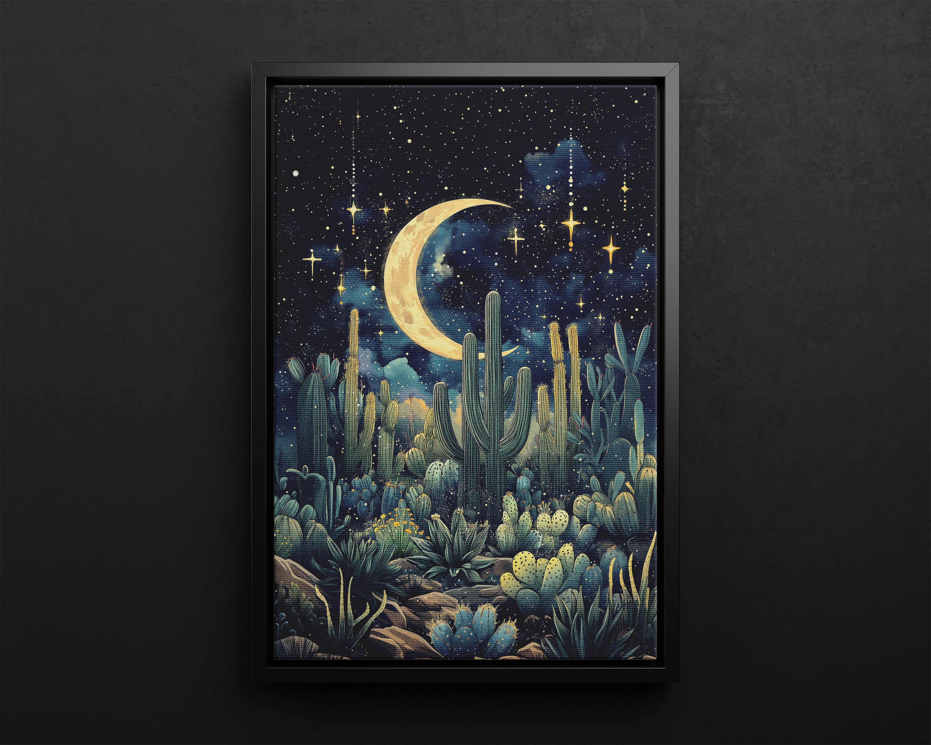 Framed Canvas - Dreamy Desert Night