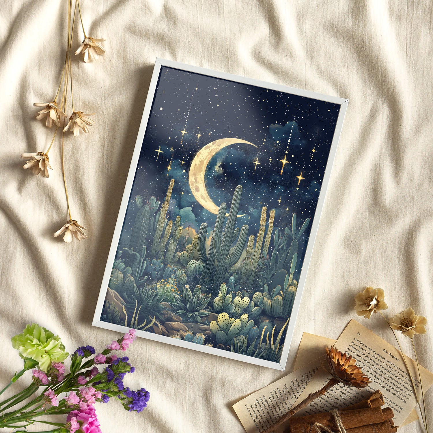 Framed Paper Print - Dreamy Desert Night