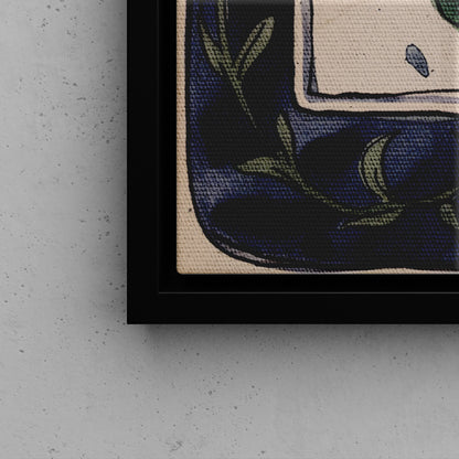Framed Canvas - Moonlit Folk Bloom Dream