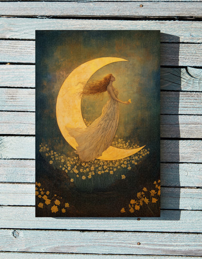 .75" Matte Canvas - Moonlit Dreamer with Daffodils