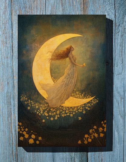 .75" Matte Canvas - Moonlit Dreamer with Daffodils
