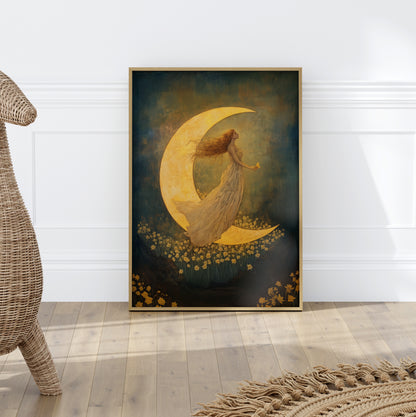 Moonlit Dreamer with Daffodils