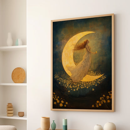 Moonlit Dreamer with Daffodils