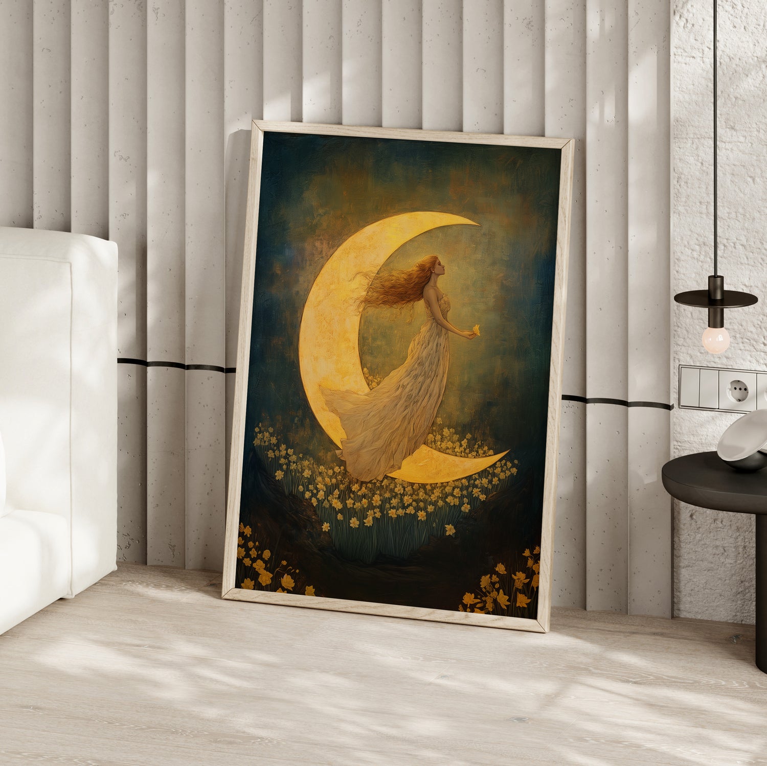 Moonlit Dreamer with Daffodils