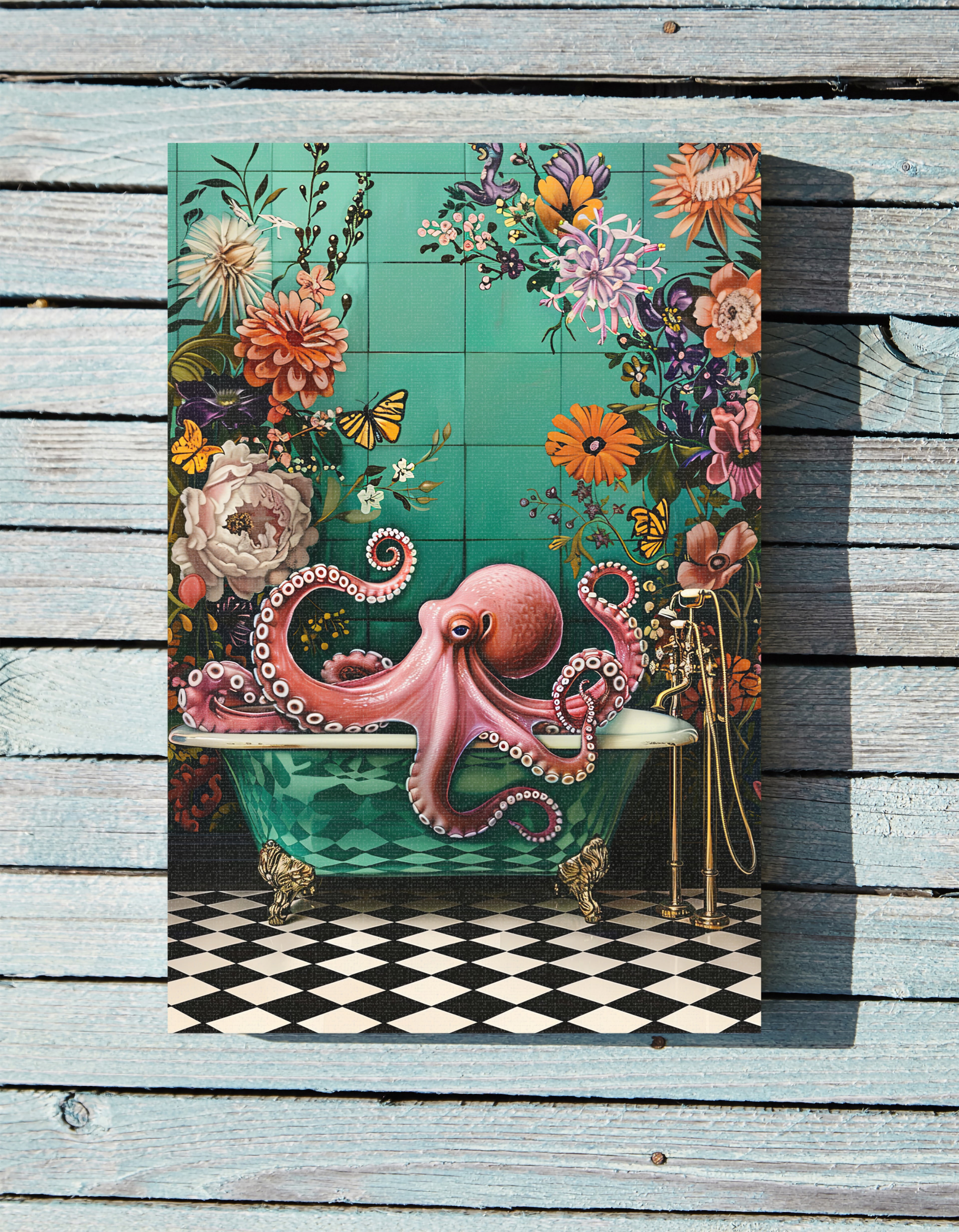 .75" Matte Canvas - Octopus Bath Royale