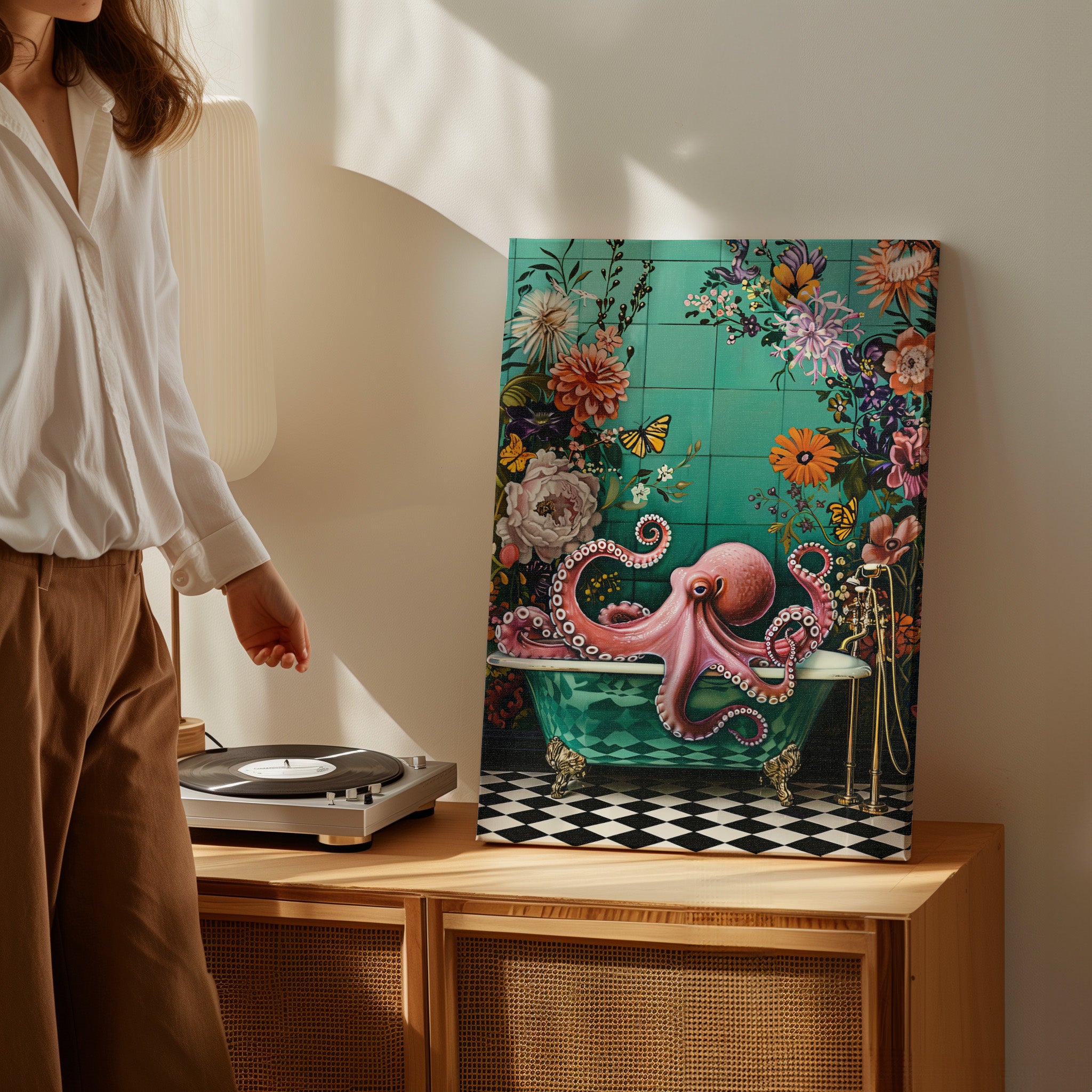 .75" Matte Canvas - Octopus Bath Royale