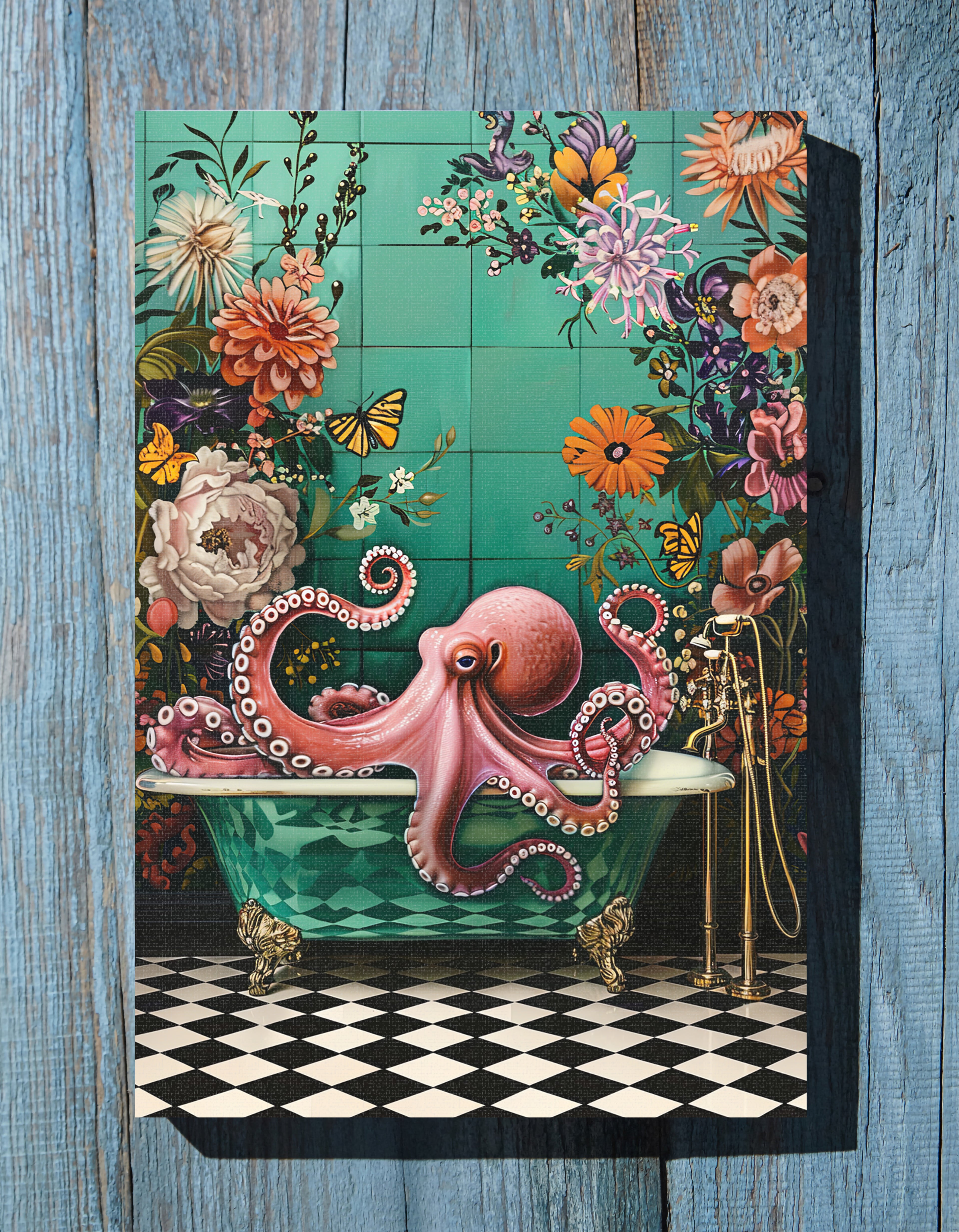 .75" Matte Canvas - Octopus Bath Royale