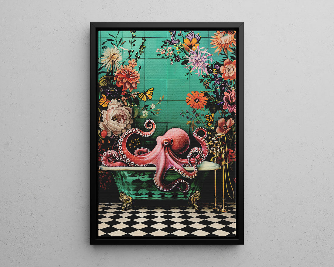 Framed Canvas - Octopus Bath Royale