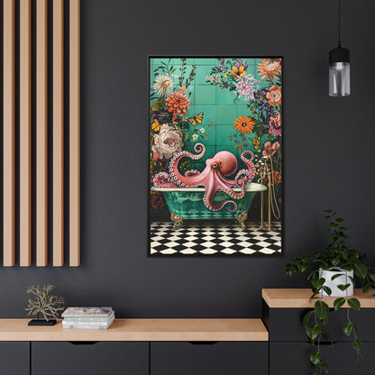 Framed Canvas - Octopus Bath Royale