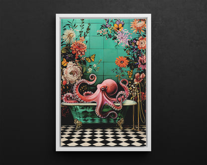 Framed Canvas - Octopus Bath Royale