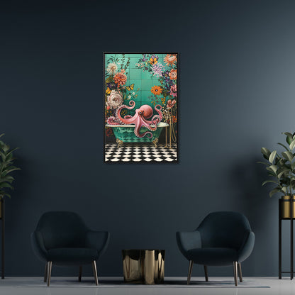 Framed Canvas - Octopus Bath Royale