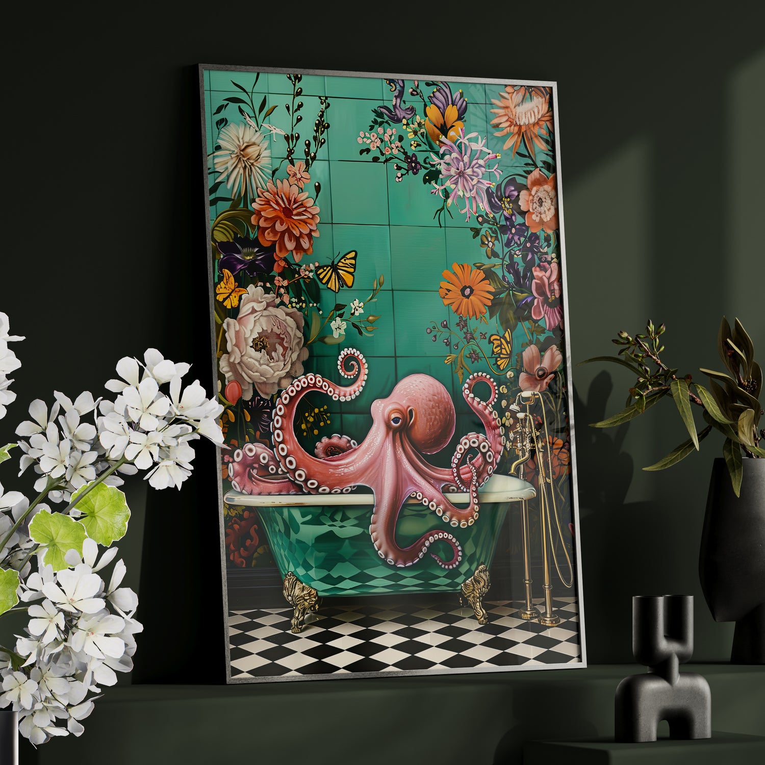 Framed Paper Print - Octopus Bath Royale