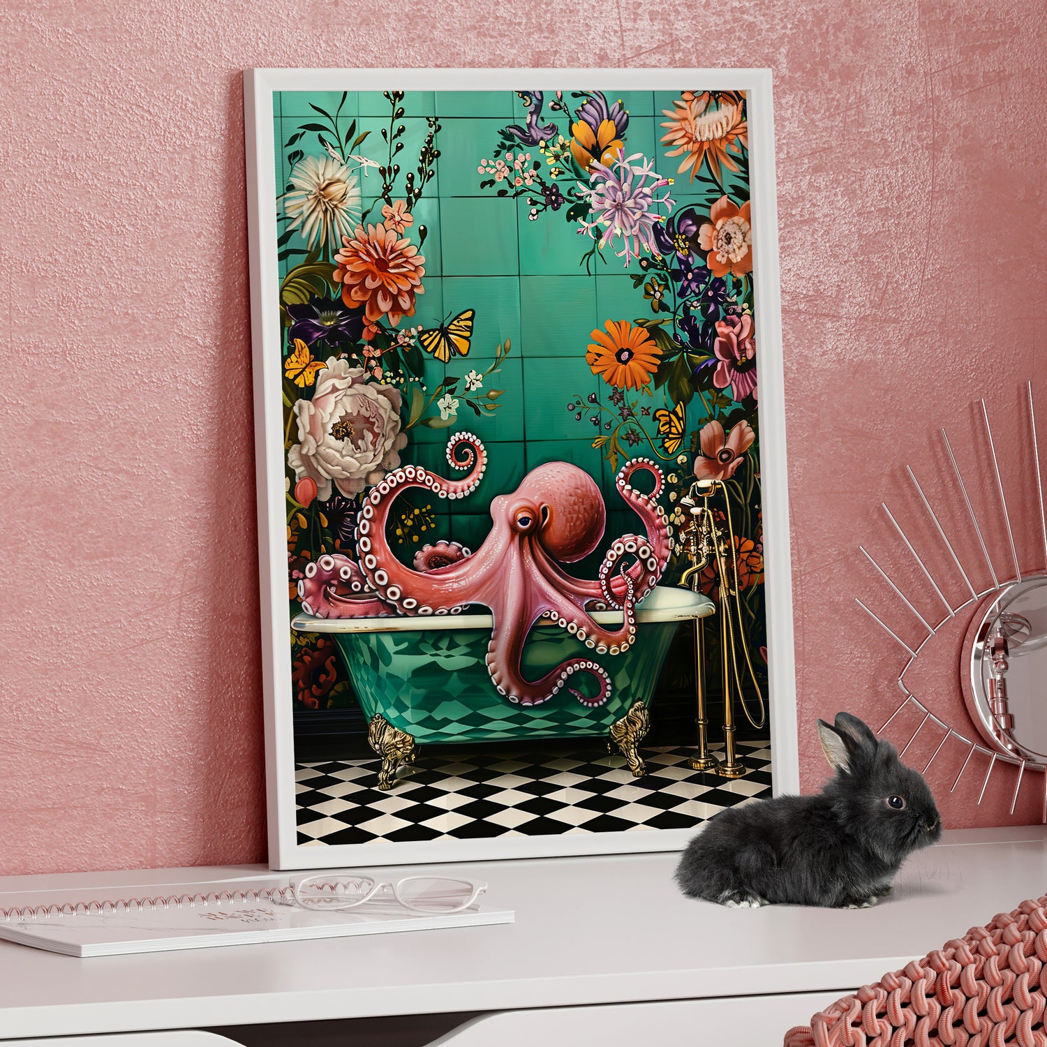 Framed Paper Print - Octopus Bath Royale