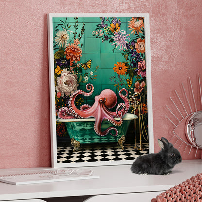Framed Paper Print - Octopus Bath Royale