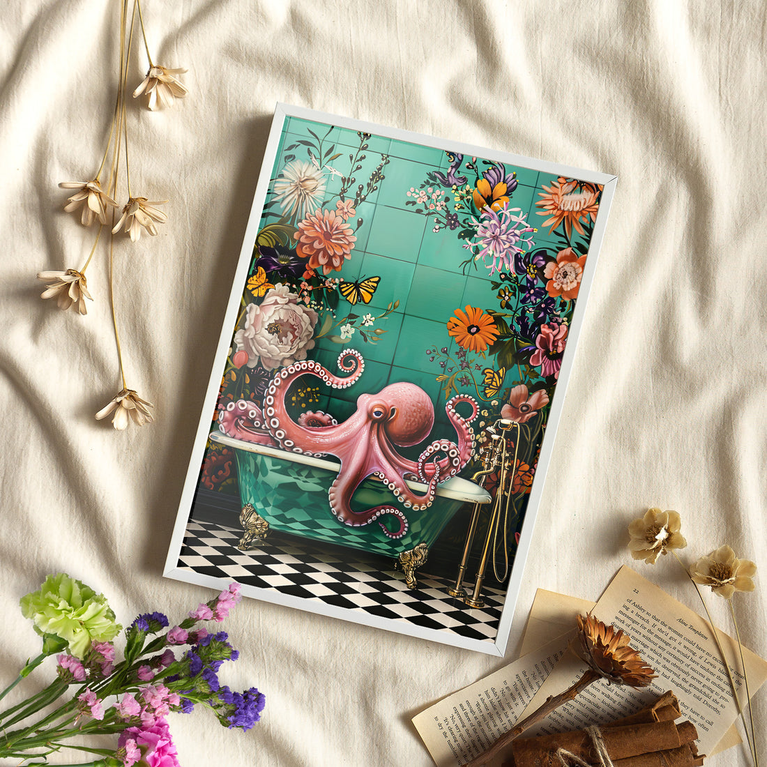 Framed Paper Print - Octopus Bath Royale