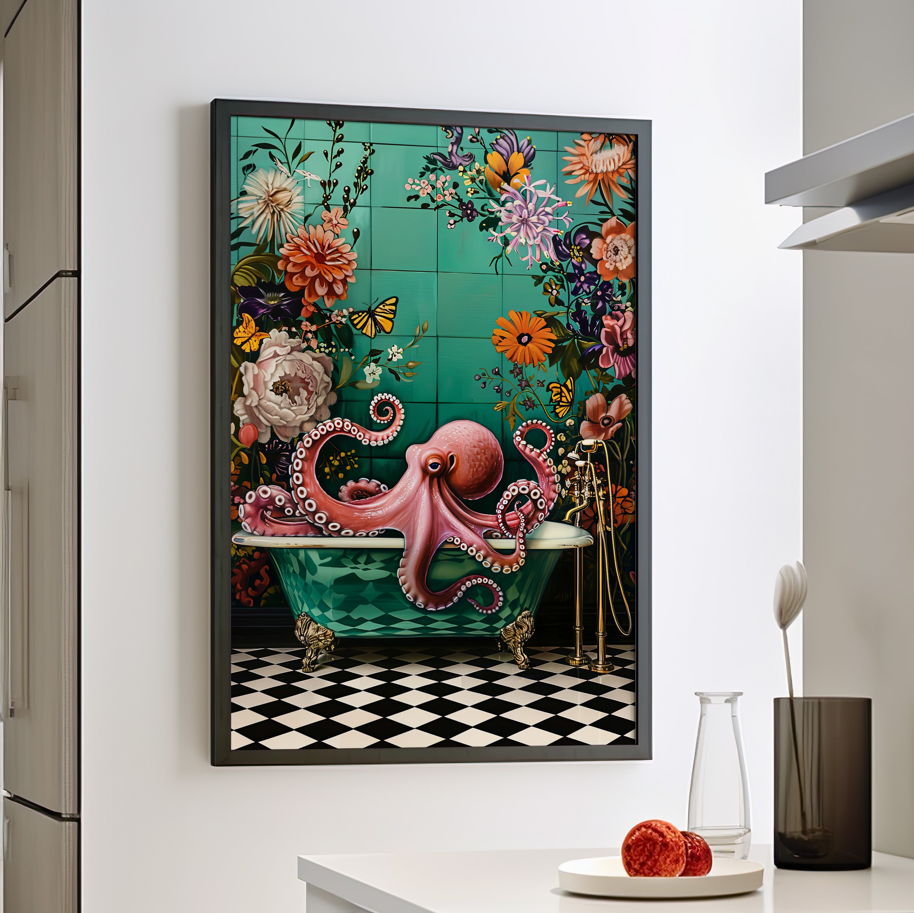 Framed Paper Print - Octopus Bath Royale
