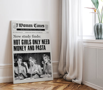 .75" Matte Canvas - Retro Pasta Gazette