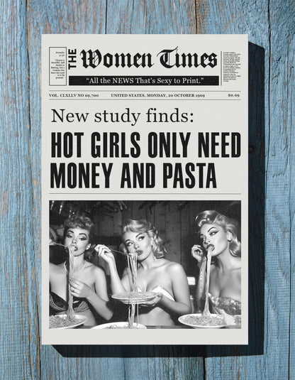 .75" Matte Canvas - Retro Pasta Gazette