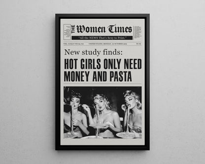 Framed Canvas - Retro Pasta Gazette