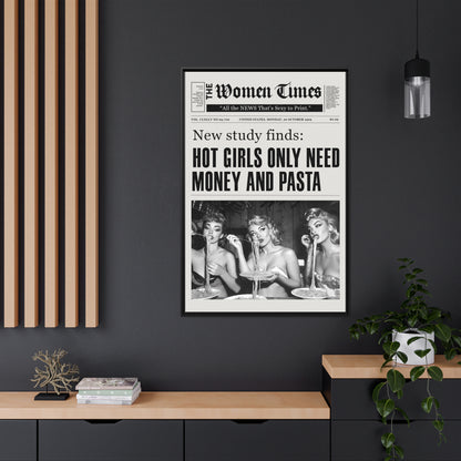 Framed Canvas - Retro Pasta Gazette