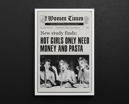 Framed Canvas - Retro Pasta Gazette