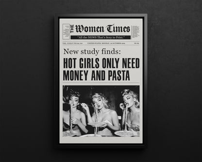 Framed Canvas - Retro Pasta Gazette