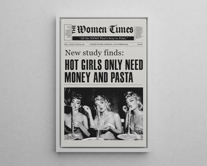 Framed Canvas - Retro Pasta Gazette