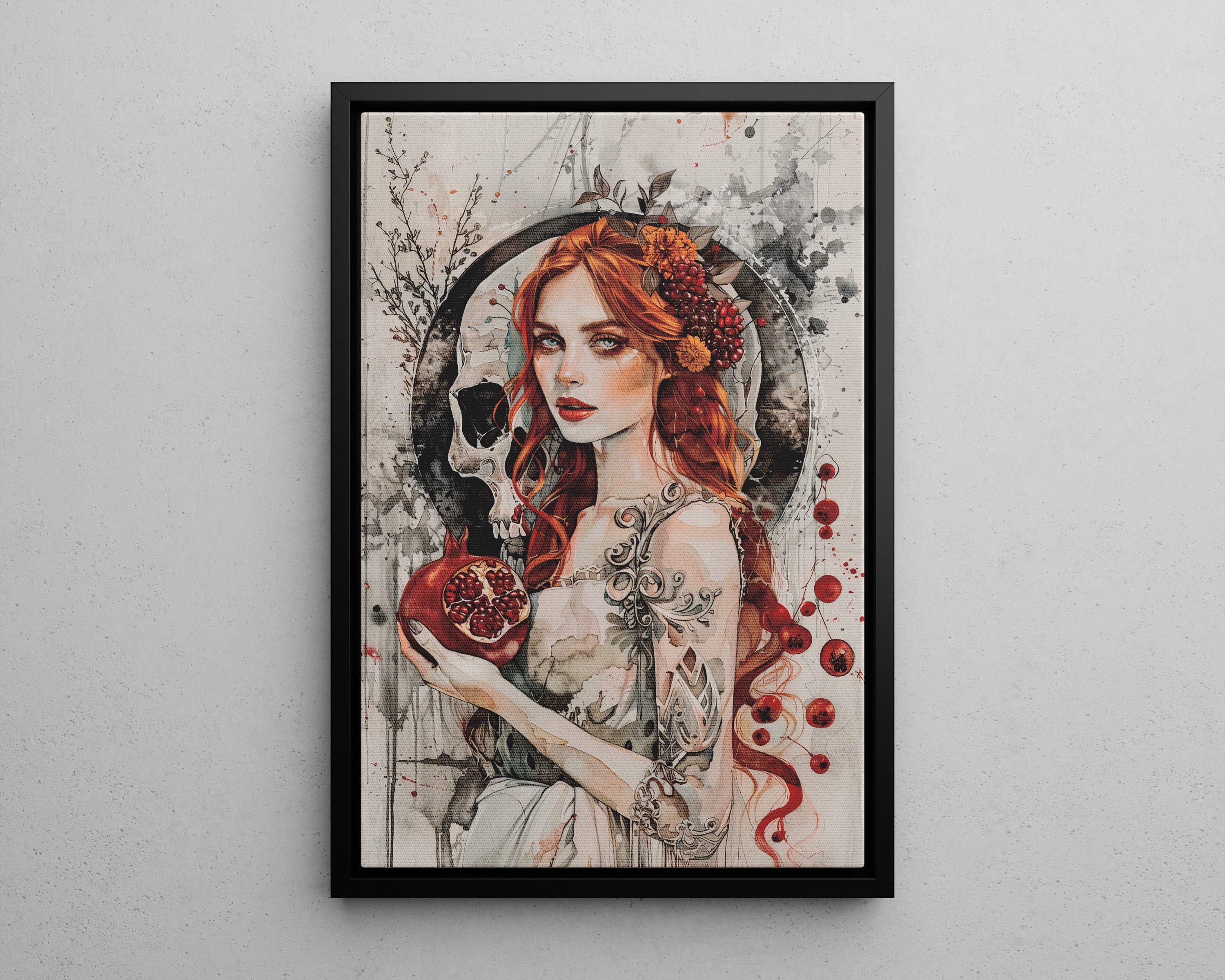 Framed Canvas - Persephone’s Pomegranate Curse