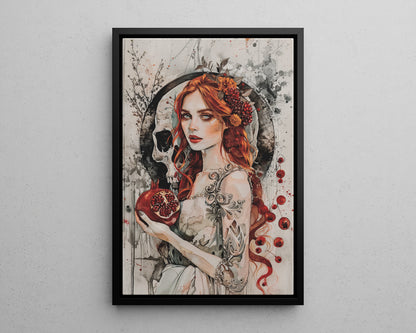 Framed Canvas - Persephone’s Pomegranate Curse