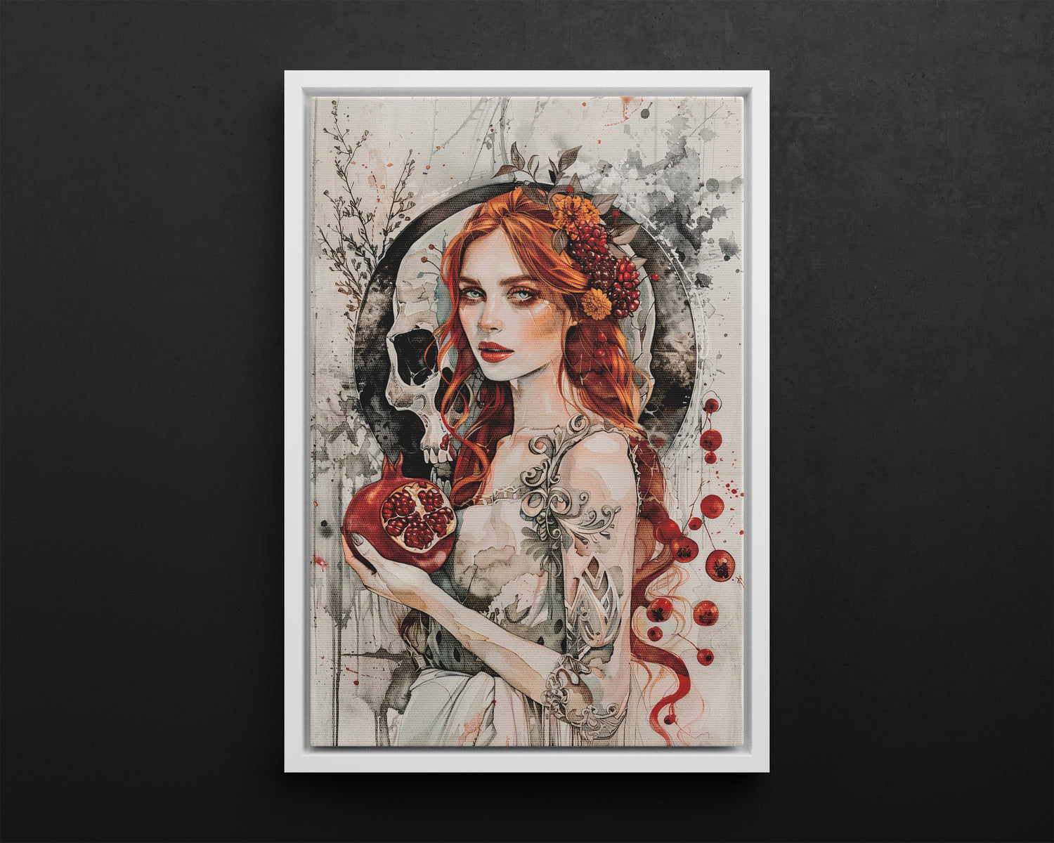 Framed Canvas - Persephone’s Pomegranate Curse