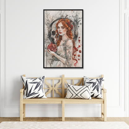 Framed Canvas - Persephone’s Pomegranate Curse