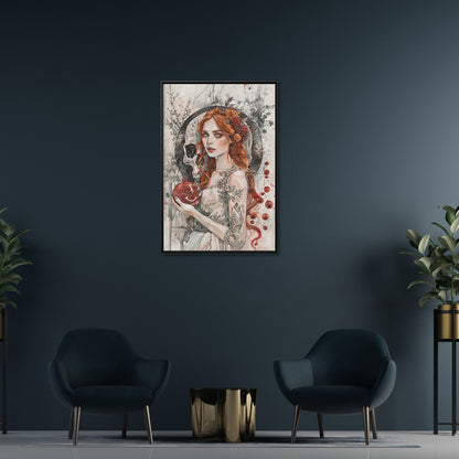 Framed Canvas - Persephone’s Pomegranate Curse