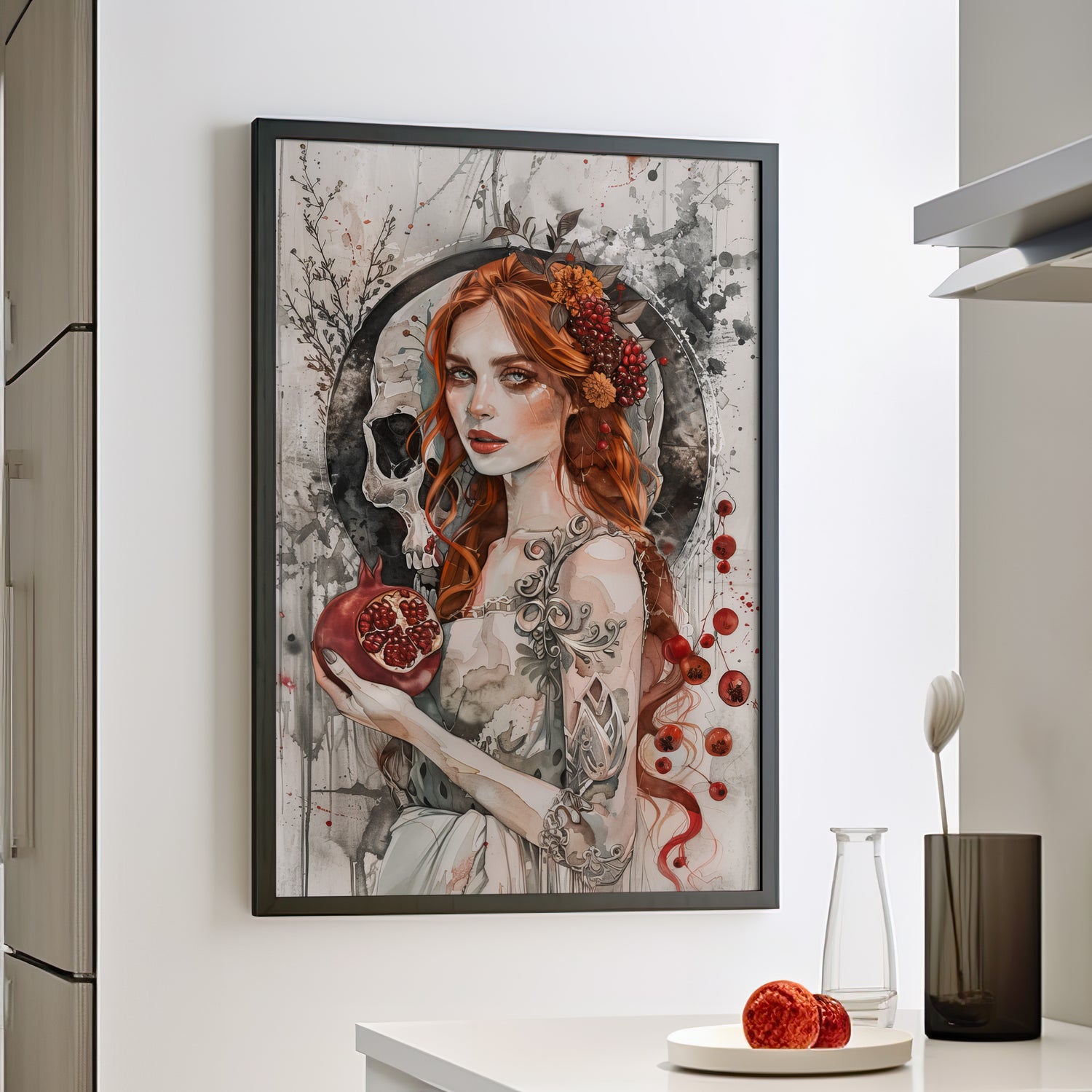 Framed Paper Print - Persephone’s Pomegranate Curse