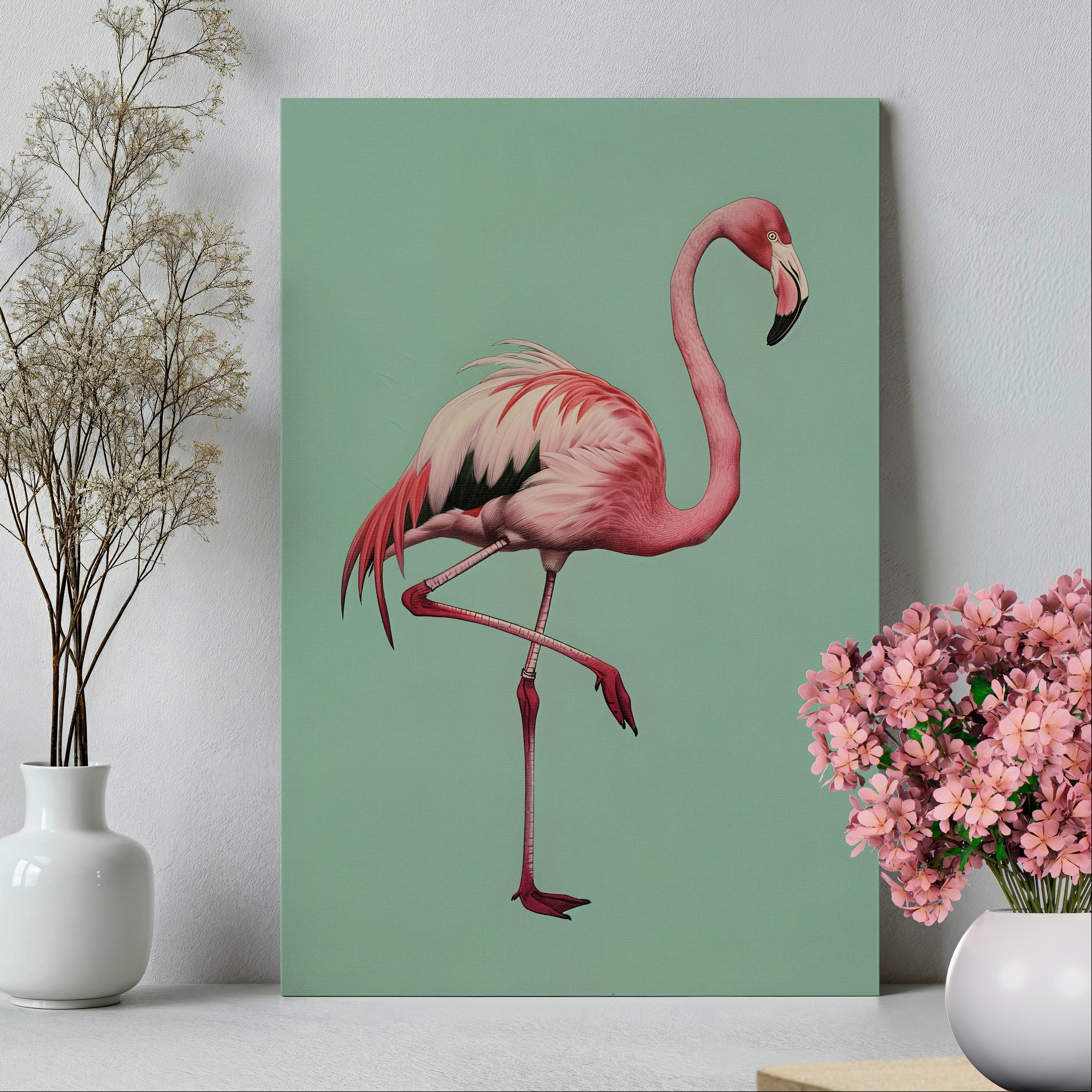 .75" Matte Canvas - Pink Flamingo Tropical