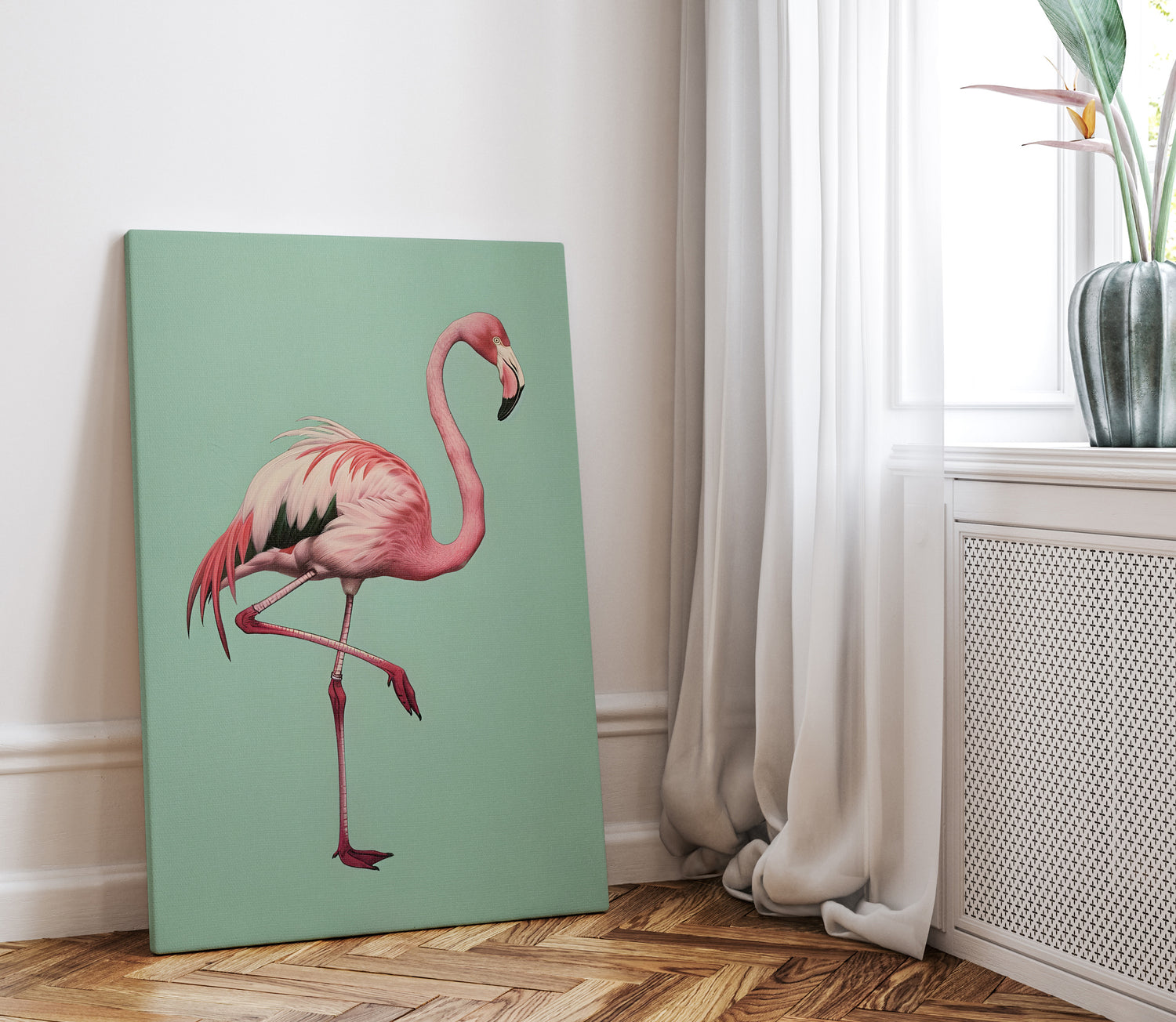.75" Matte Canvas - Pink Flamingo Tropical