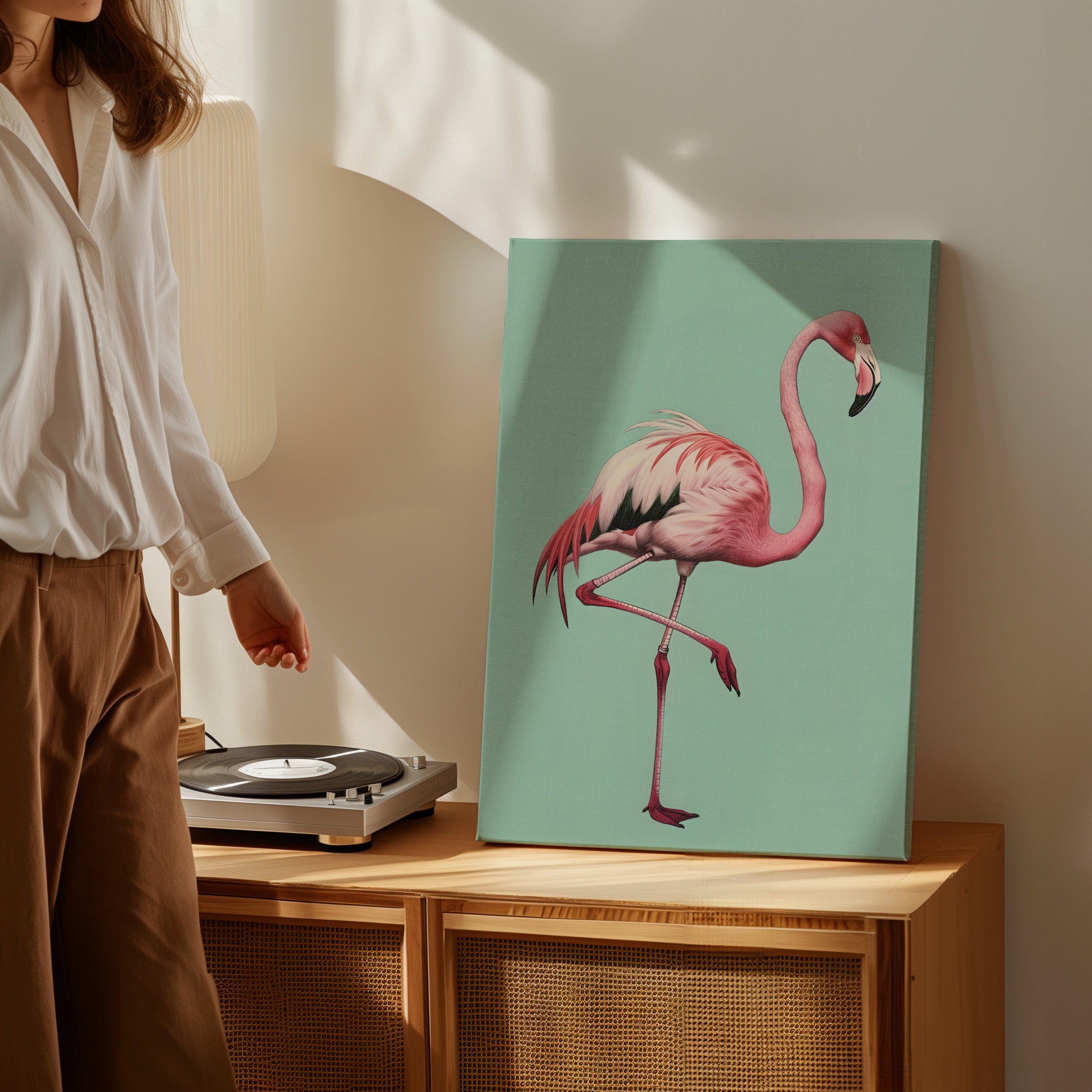 .75" Matte Canvas - Pink Flamingo Tropical
