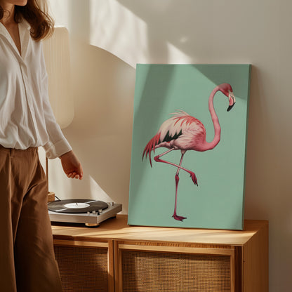 .75" Matte Canvas - Pink Flamingo Tropical