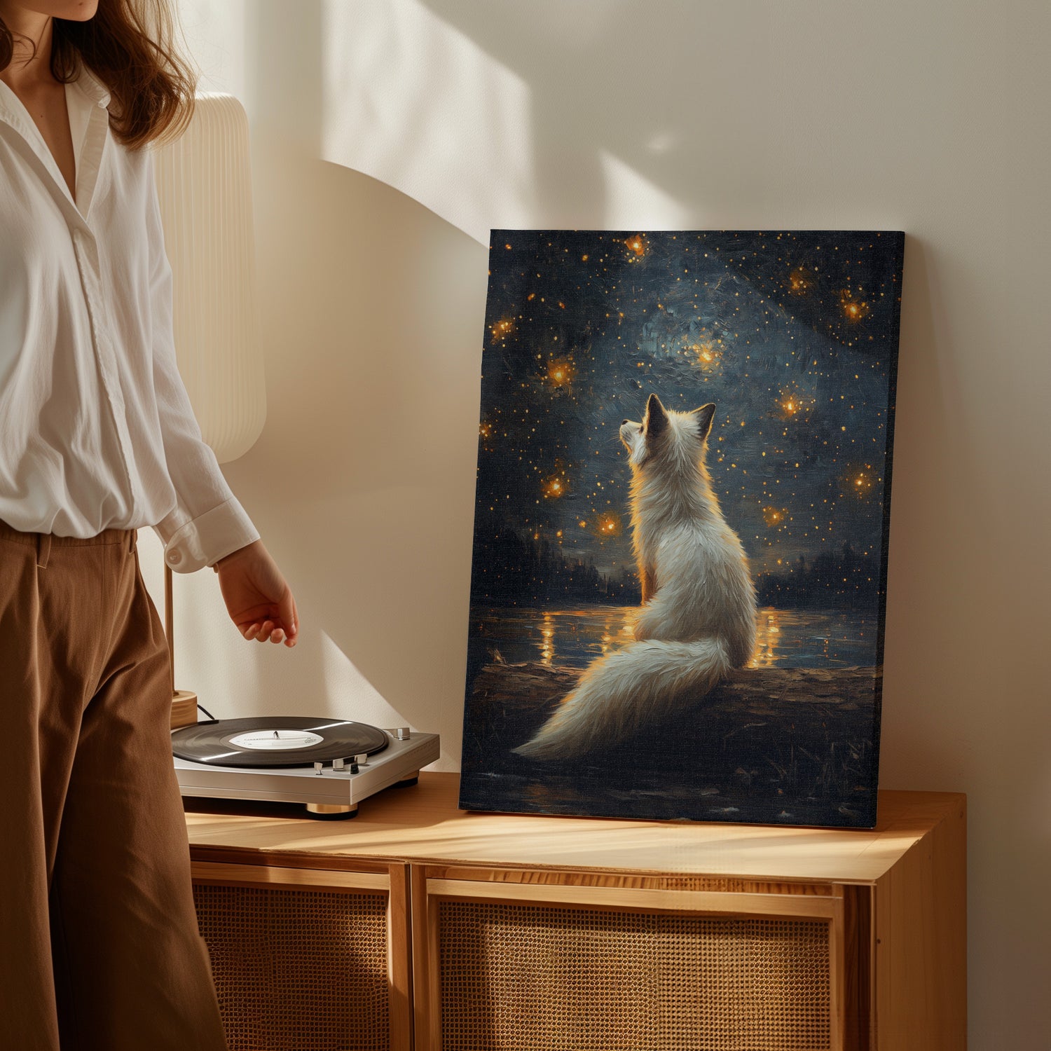 .75" Matte Canvas - Stargazing Fox Reverie
