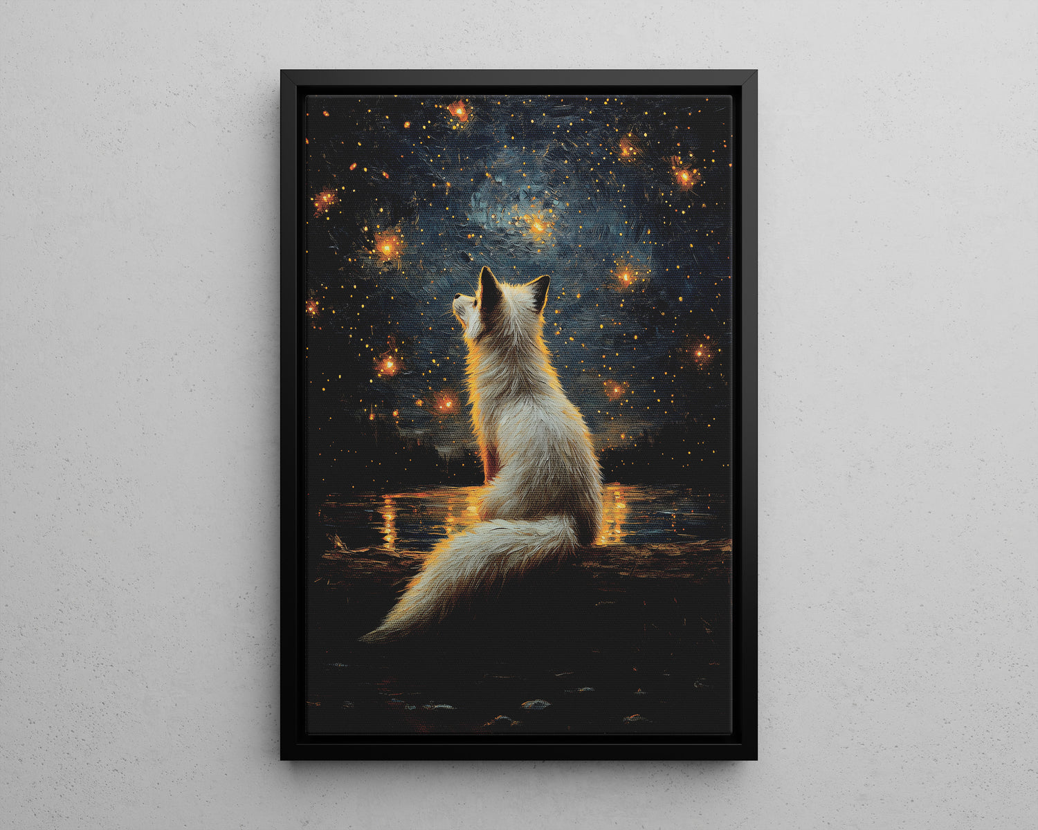 Framed Paper Print - Stargazing Fox Reverie