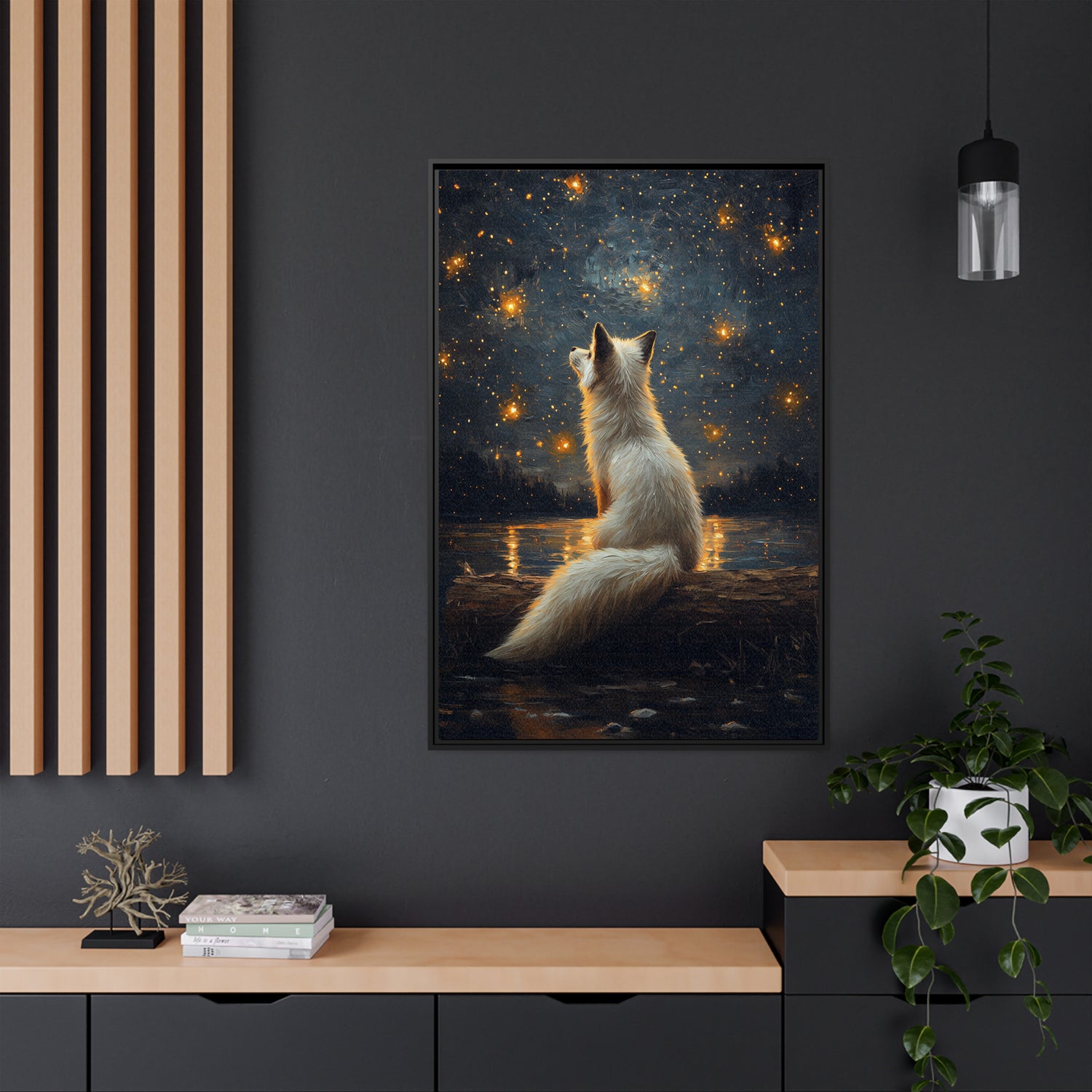 Framed Paper Print - Stargazing Fox Reverie