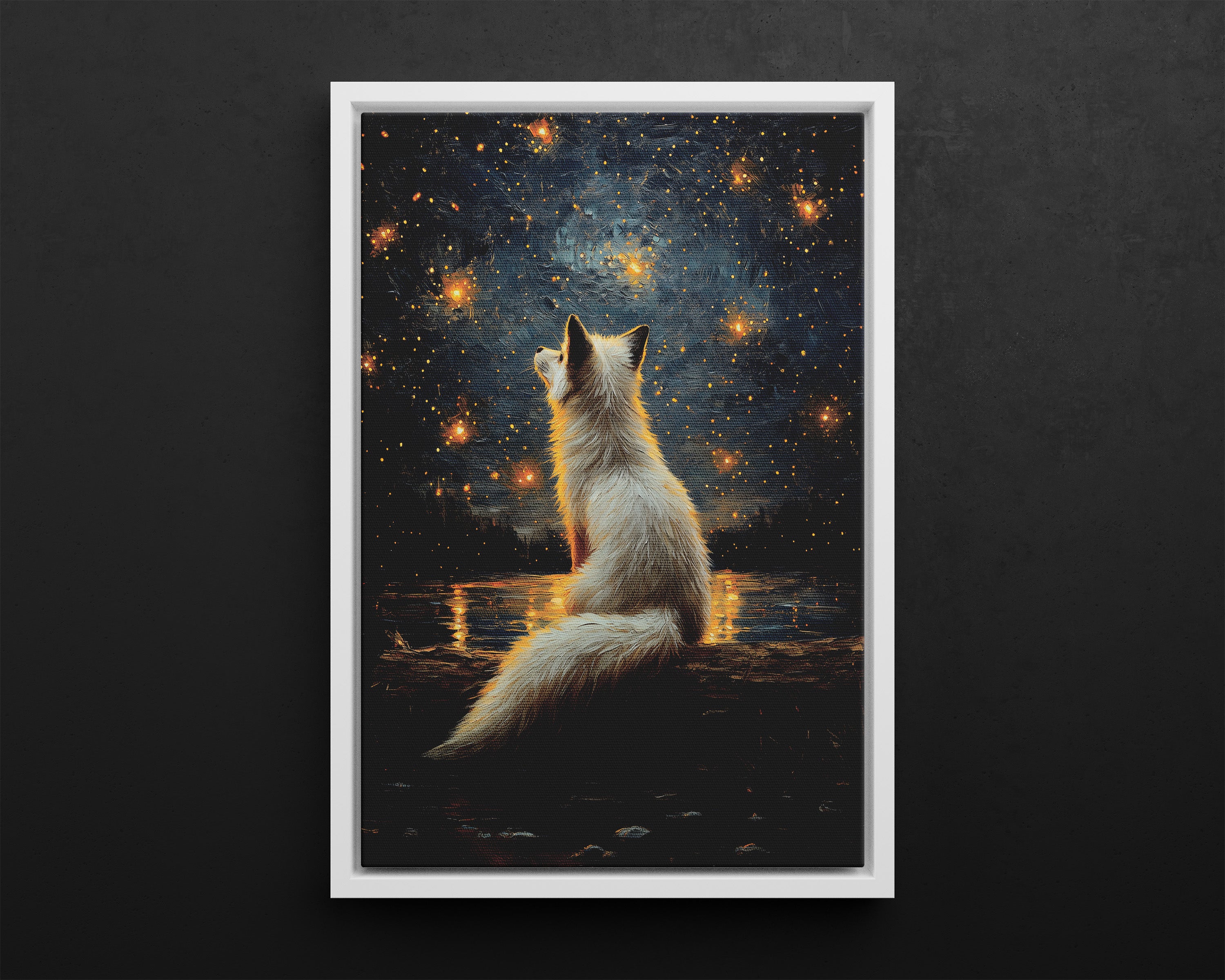 Framed Paper Print - Stargazing Fox Reverie