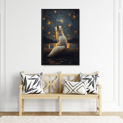 Framed Paper Print - Stargazing Fox Reverie