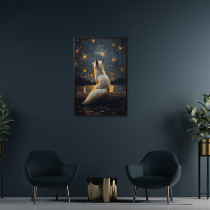 Framed Paper Print - Stargazing Fox Reverie