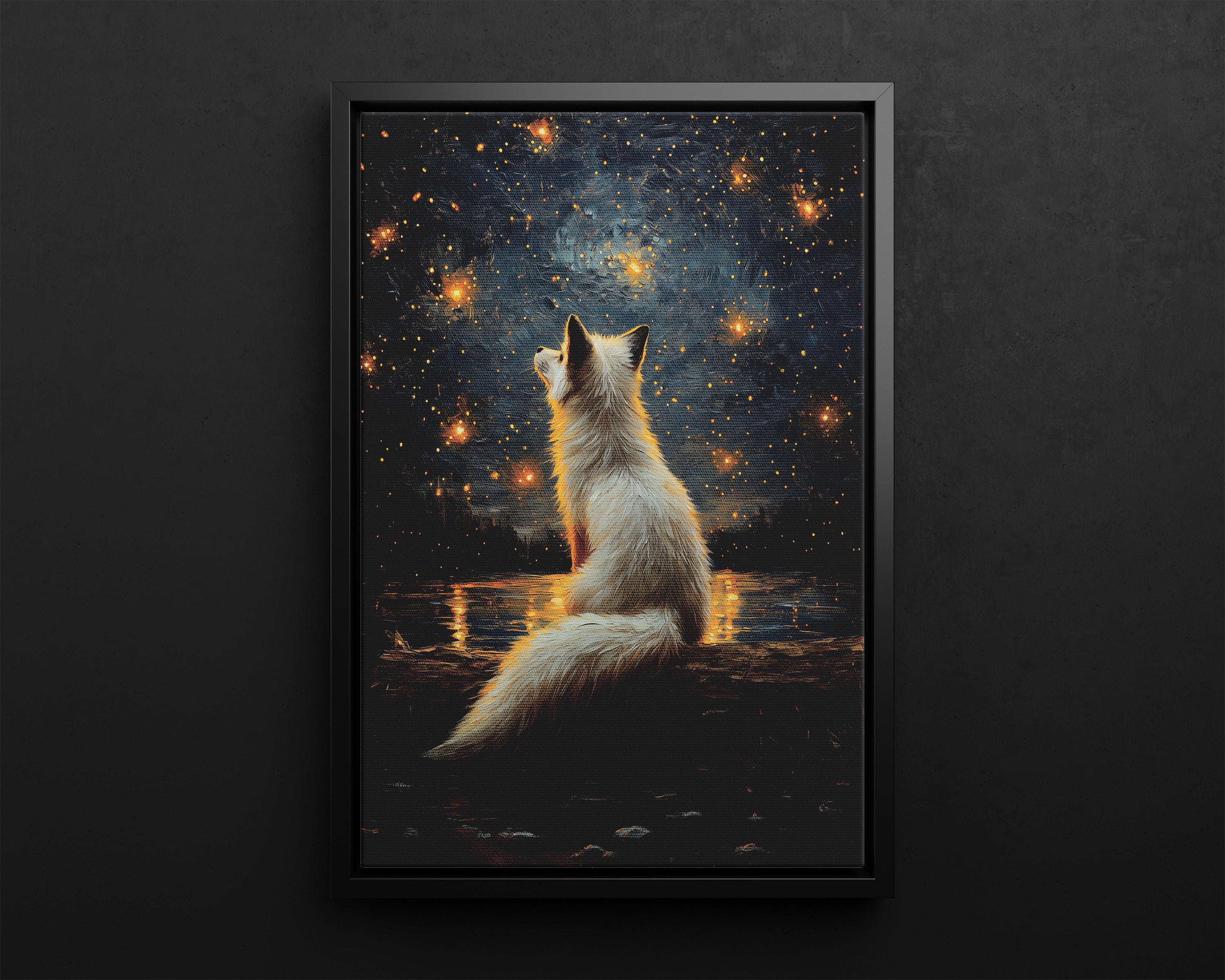 Framed Paper Print - Stargazing Fox Reverie